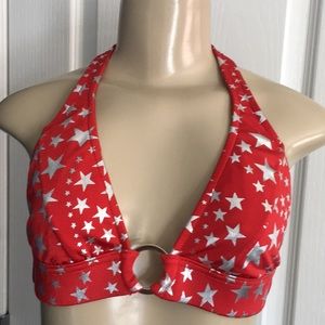 VENUS Swim - Venus red bikini top with silver stars size S/M VENUS Swim - Venus red bikini top with silver stars size S/M